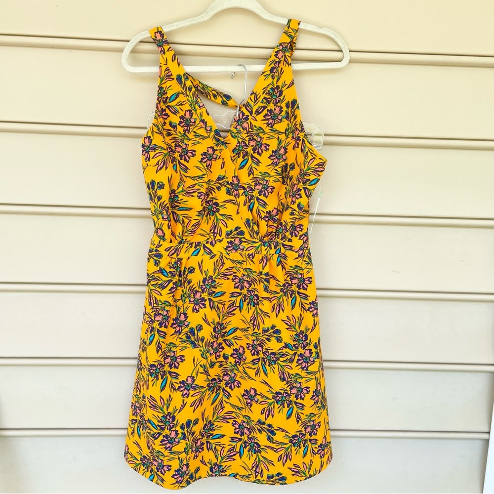 NWT Market & Spruce Yellow Floral Crisscross Back Sundress Size L